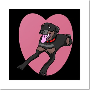 Black dog love Posters and Art